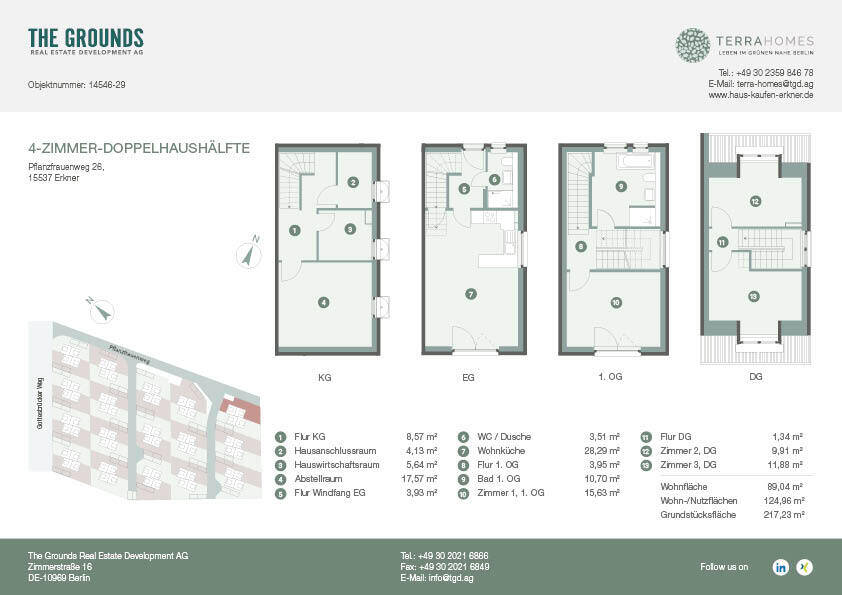 Doppelhaushälfte Erkner Hohenbinde - 4 Zimmer, 125 m&sup2;, 1.690&euro; | Angebot:26196337