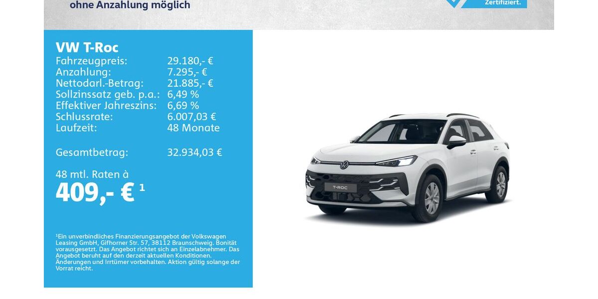 VW T-Roc 5.000 km 29.180 &euro; Kitzingen 97318