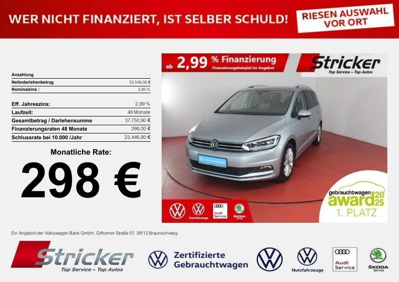 VW Touran 25.474 km 33.549 € Detmold 32760