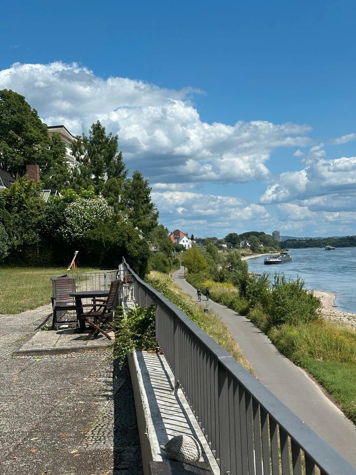 Exklusive Rarität direkt am Rhein -Wohnen mit unverbaubarem Blick