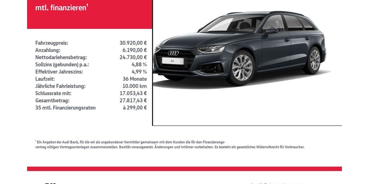 Audi A4 65.327 km 30.920 &euro; Nordhausen 99734