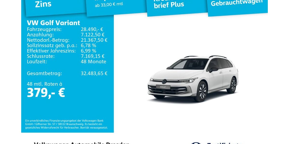 VW Golf 12.673 km 28.490 &euro; Dresden 01169