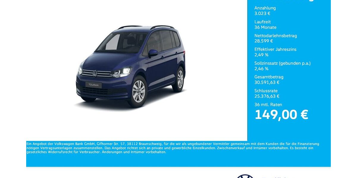 VW Touran 12.210 km 31.488 &euro; Bergkamen 59192