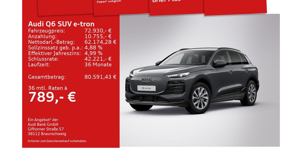 Audi Q6 e-tron 12.287 km 67.960 &euro; Mosbach 74821