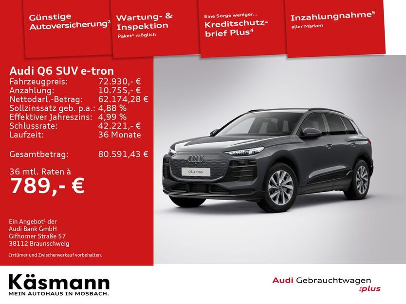 Audi Q6 e-tron 12.287 km 72.930 € Mosbach 74821