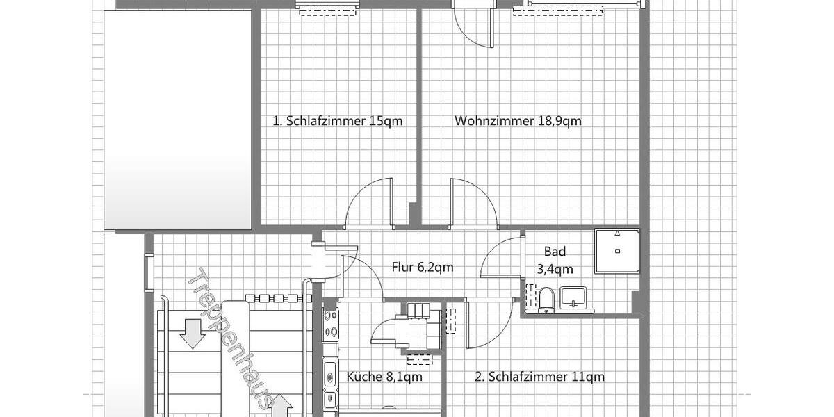 Etagenwohnung Hamburg Eidelstedt - 3 Zimmer, 66 m&sup2;, 390.000&euro; | Angebot:26322619