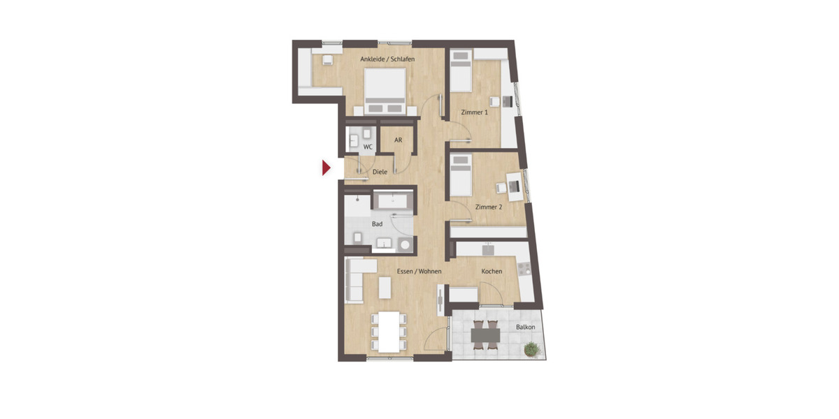 Etagenwohnung Nürnberg Laufamholz - 4 Zimmer, 96 m&sup2;, 687.200&euro; | Angebot:25532651