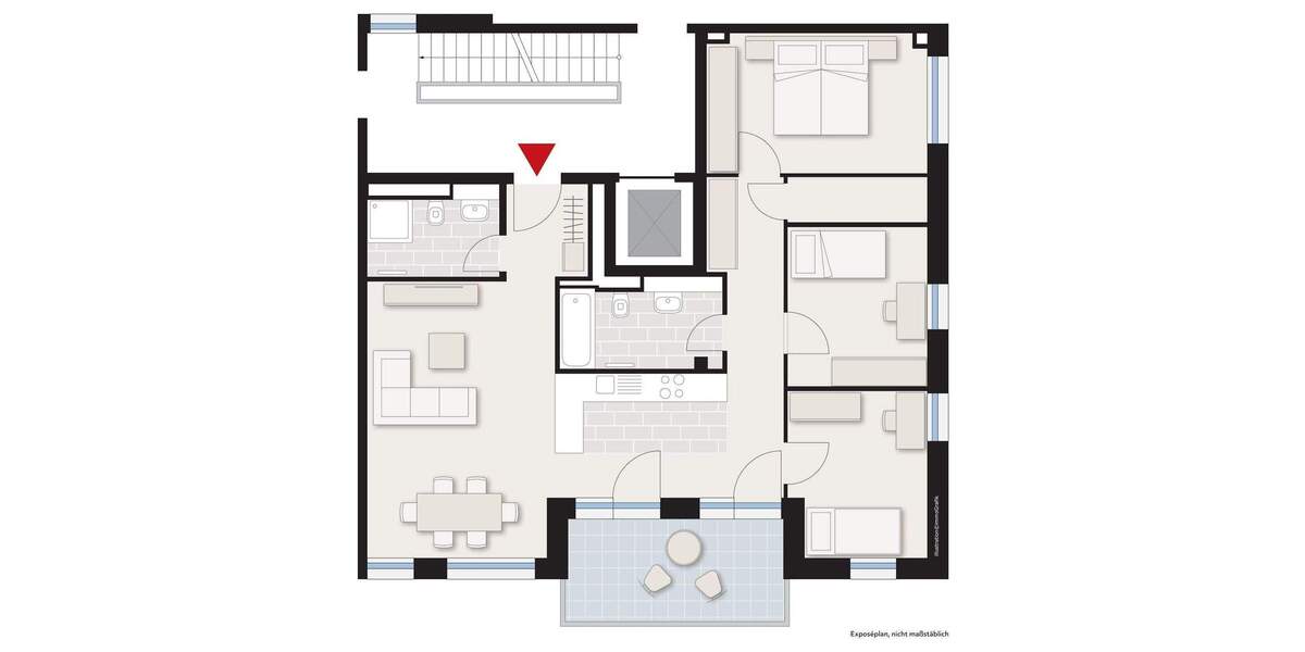 Etagenwohnung Dornstadt - 4 Zimmer, 101 m&sup2;, 1.500&euro; | Angebot:25475752