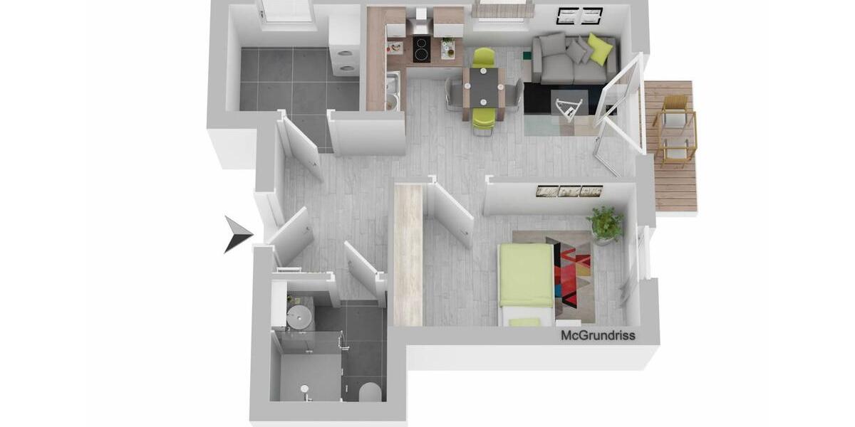 Etagenwohnung Drochtersen - 2 Zimmer, 41 m&sup2;, 600&euro; | Angebot:22065185