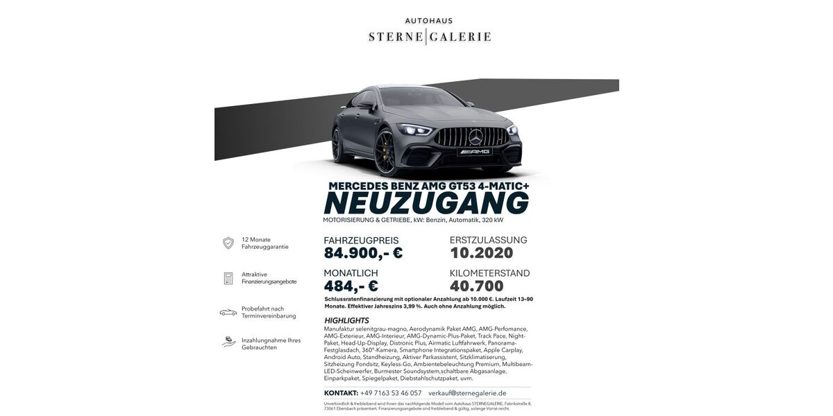 Mercedes-Benz AMG GT 40.700 km 84.900 &euro; Ebersbach an der Fils 73061