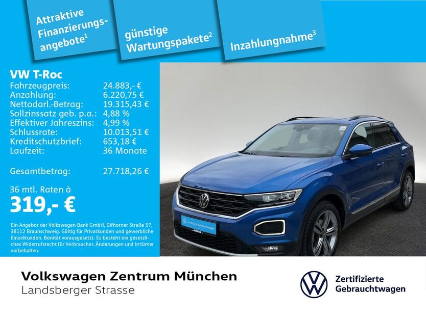 VW T-Roc 32.383 km 24.883 € München 80687