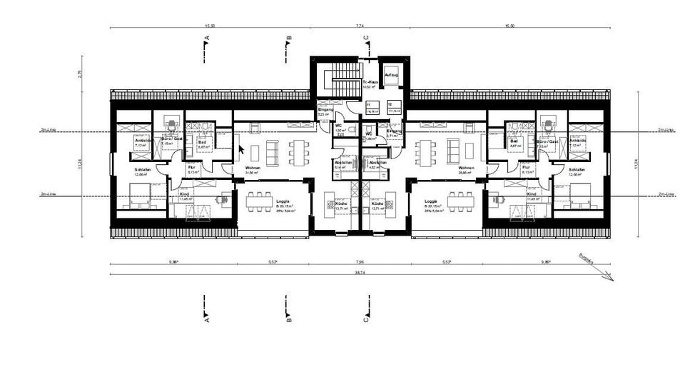 Etagenwohnung Bad Bentheim - 4 Zimmer, 111 m&sup2;, 1.395&euro; | Angebot:26561468