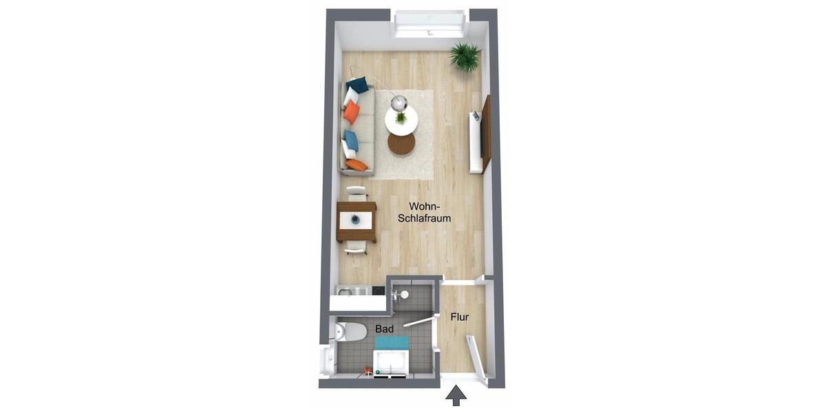 Etagenwohnung Würzburg Lengfeld - 1 Zimmer, 22 m&sup2;, 110.000&euro; | Angebot:26416030