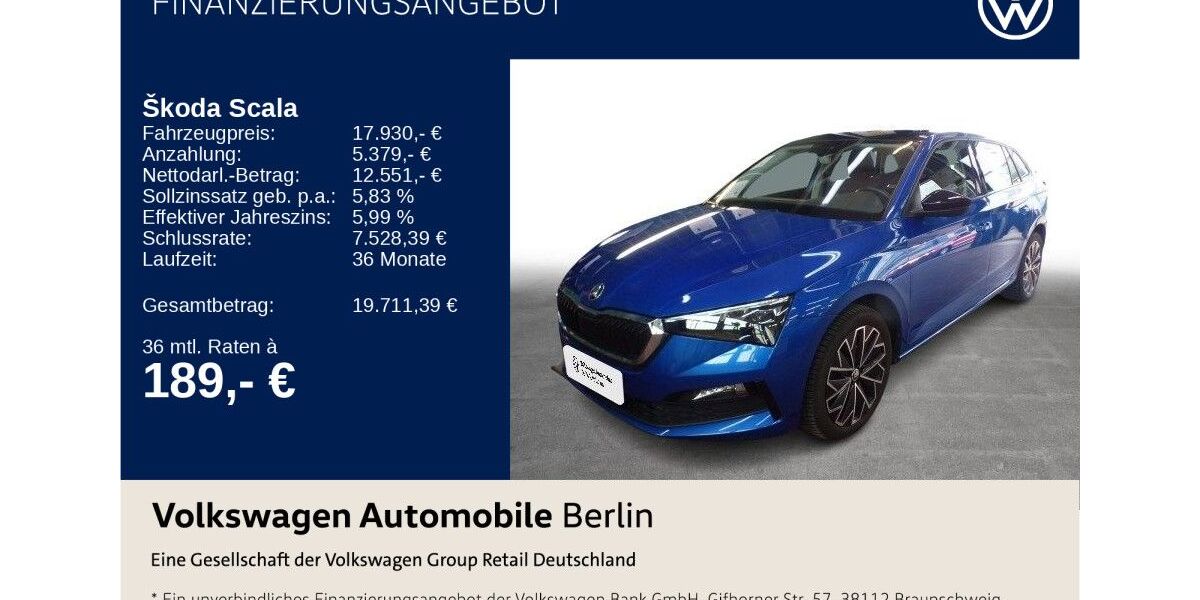 Skoda Scala 78.594 km 17.930 &euro; Berlin 10587