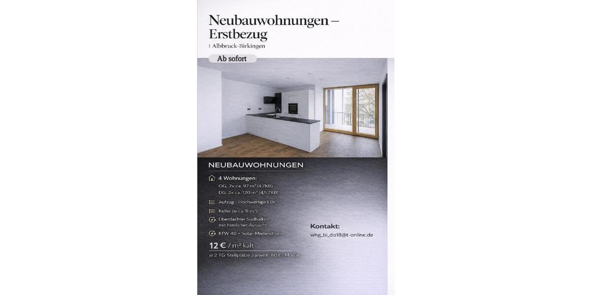 Etagenwohnung Albbruck - 4 Zimmer, 97 m&sup2;, 1.358&euro; | Angebot:24847935