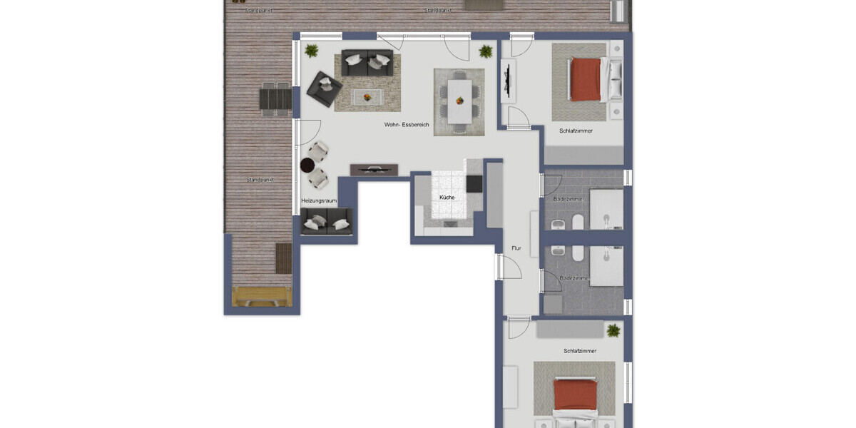Exklusives Penthouse mit Alpenblick – stilvolles Wohnen nahe Salzburg - inkl. Einbauküche - Etagenwohnung Freilassing Freilassing | Angebot:27288484
