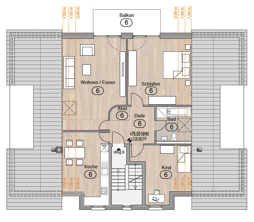 Ruhige 3-Zimmer-Dachgeschoßwohnung in attraktiver Wohnlage mit Blick ins Grüne
