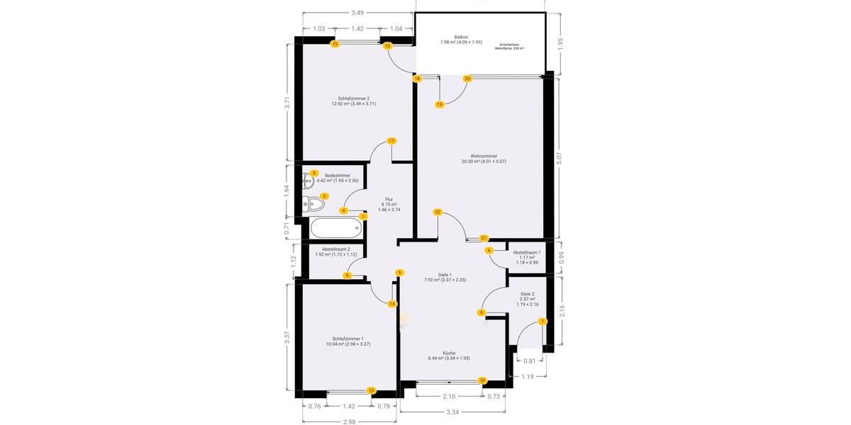 Etagenwohnung Achim - 3 Zimmer, 80 m&sup2;, 198.000&euro; | Angebot:25833992