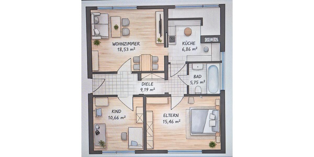 Dachgeschoßwohnung Stolberg (Rhld.) Büsbach - 3 Zimmer, 69 m&sup2;, 400&euro; | Angebot:26023942
