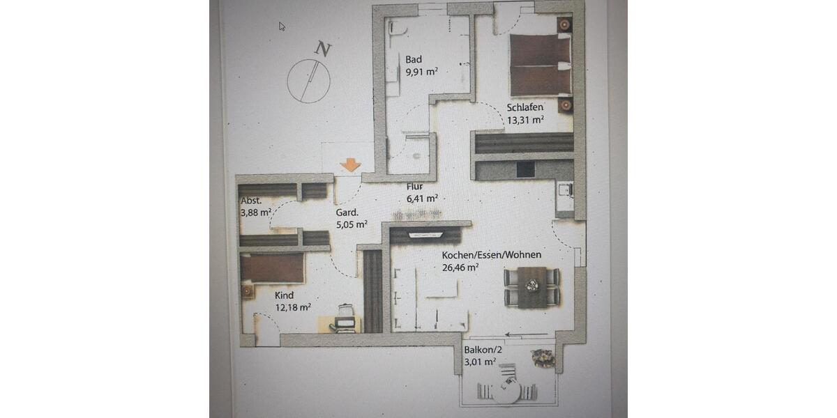 Etagenwohnung Waldkirchen - 3 Zimmer, 79 m&sup2;, 930&euro; | Angebot:26220510