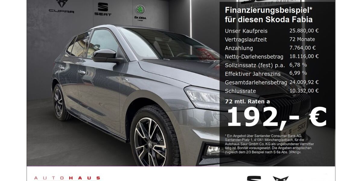 Skoda Fabia 1.500 km 25.880 € Ulm 89077