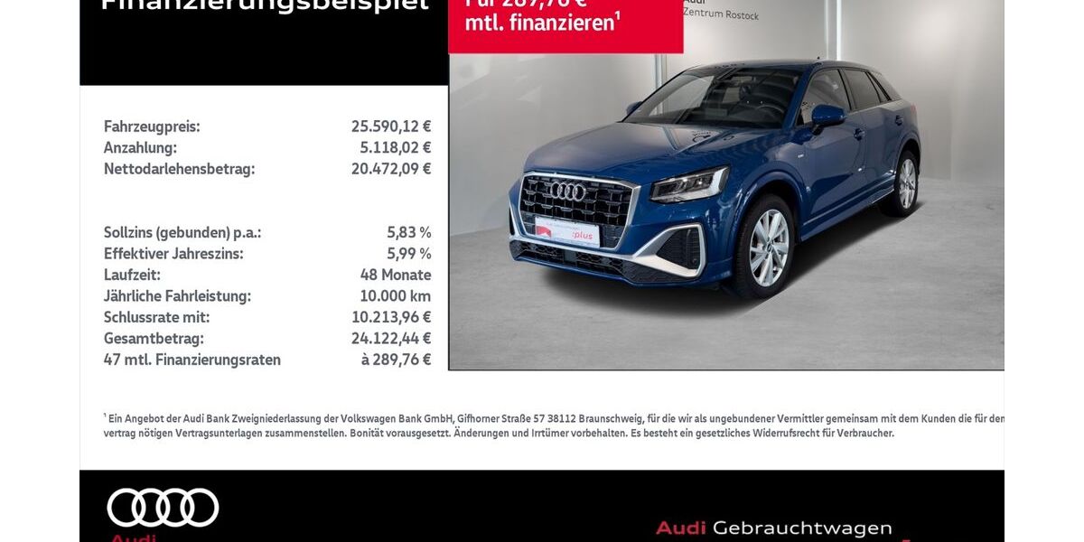 Audi Q2 19.399 km 25.590 € Rostock 18059