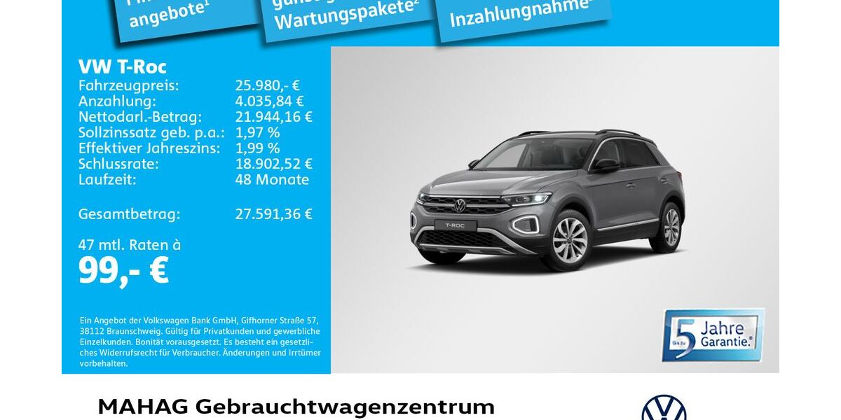 VW T-Roc 9.120 km 25.980 &euro; München 80935