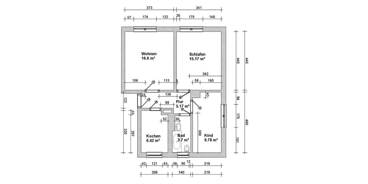 Etagenwohnung Mülsen - 3 Zimmer, 57 m&sup2;, 360&euro; | Angebot:26296735
