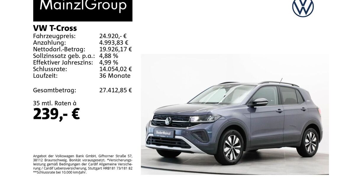 VW T-Cross 25.530 km 24.350 &euro; Feldkirchen/Westerham 83620