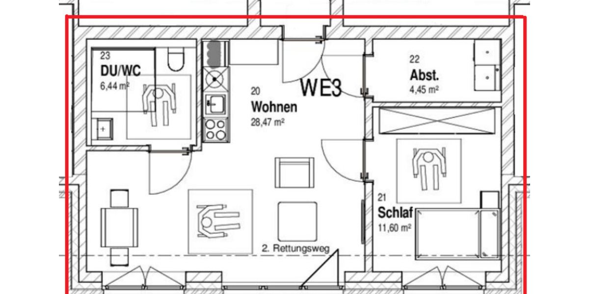 Etagenwohnung Visselhövede - 2 Zimmer, 52 m&sup2;, 550&euro; | Angebot:25588608