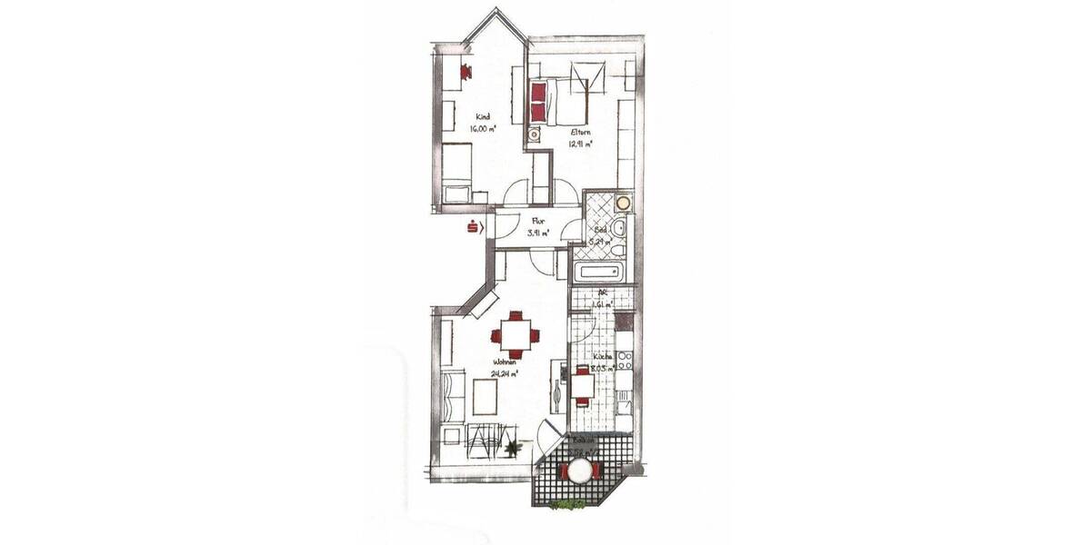 Etagenwohnung Wildau - 3 Zimmer, 75 m&sup2;, 1.100&euro; | Angebot:26915847