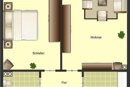 Wohnung Hilden Kleef - 2 Zimmer, 52 m&sup2;, 589&euro; | Angebot:27134182