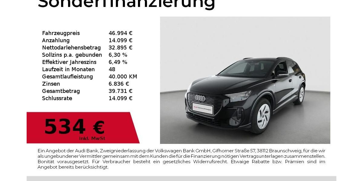 Audi Q4 e-tron 4.009 km 46.994 &euro; Nürnberg 90411