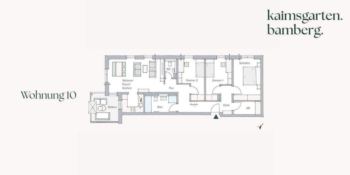 Etagenwohnung Bamberg Bamberg-Ost - 4 Zimmer, 87 m&sup2;, 656.000&euro; | Angebot:26345715