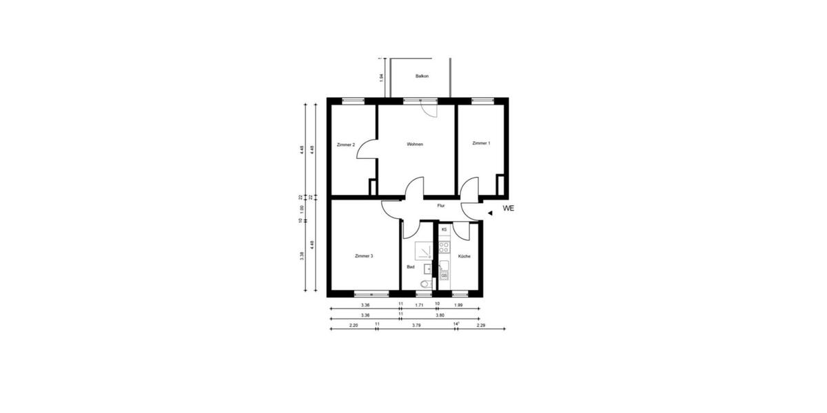 Etagenwohnung Brück - 4 Zimmer, 72 m&sup2;, 925&euro; | Angebot:25874078