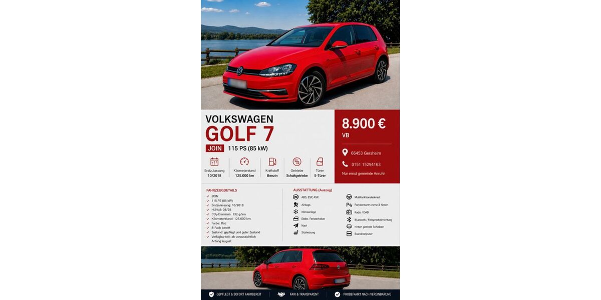 VW Golf 125.000 km 8.900 &euro; Gersheim 66453