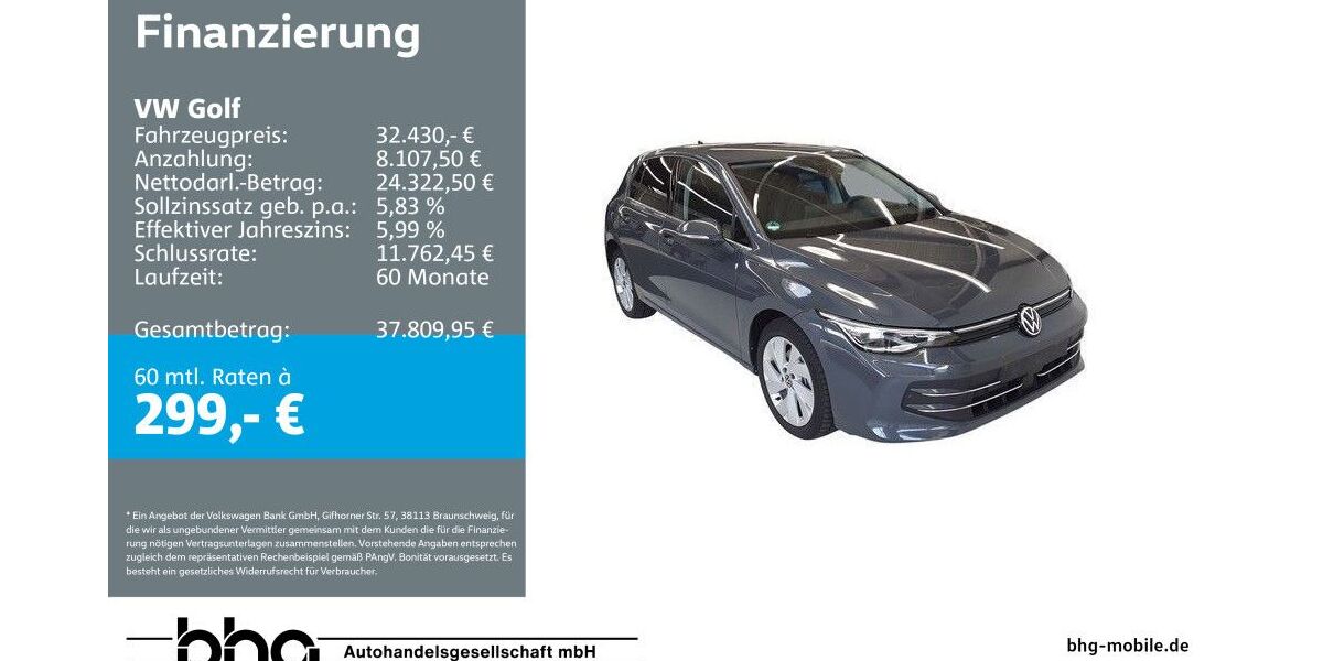 VW Golf 9.604 km 32.430 &euro; Bühl 77815