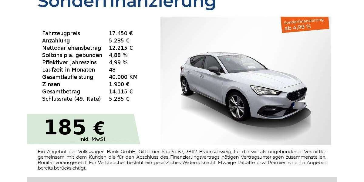 Seat Leon 56.950 km 17.450 € Nürnberg 90441