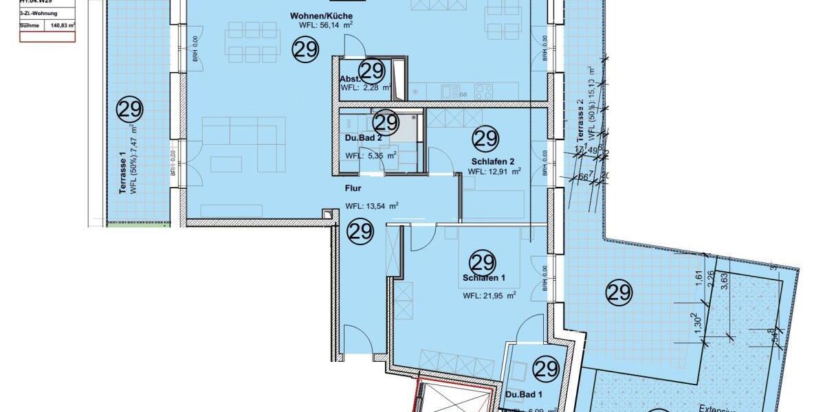Helle Penthousewohnung mit Dachgarten im KFW 40 QNG Energiesparhaus -ideal für LuxPendler - Einfamilienhaus Trier Feyen-Weismark | Angebot:26707373