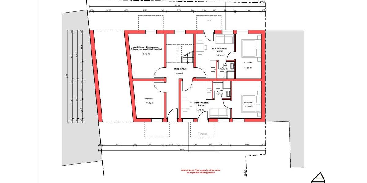 Erdgeschoßwohnung Saarlouis - 1 Zimmer, 34 m&sup2;, 173.200&euro; | Angebot:27108743