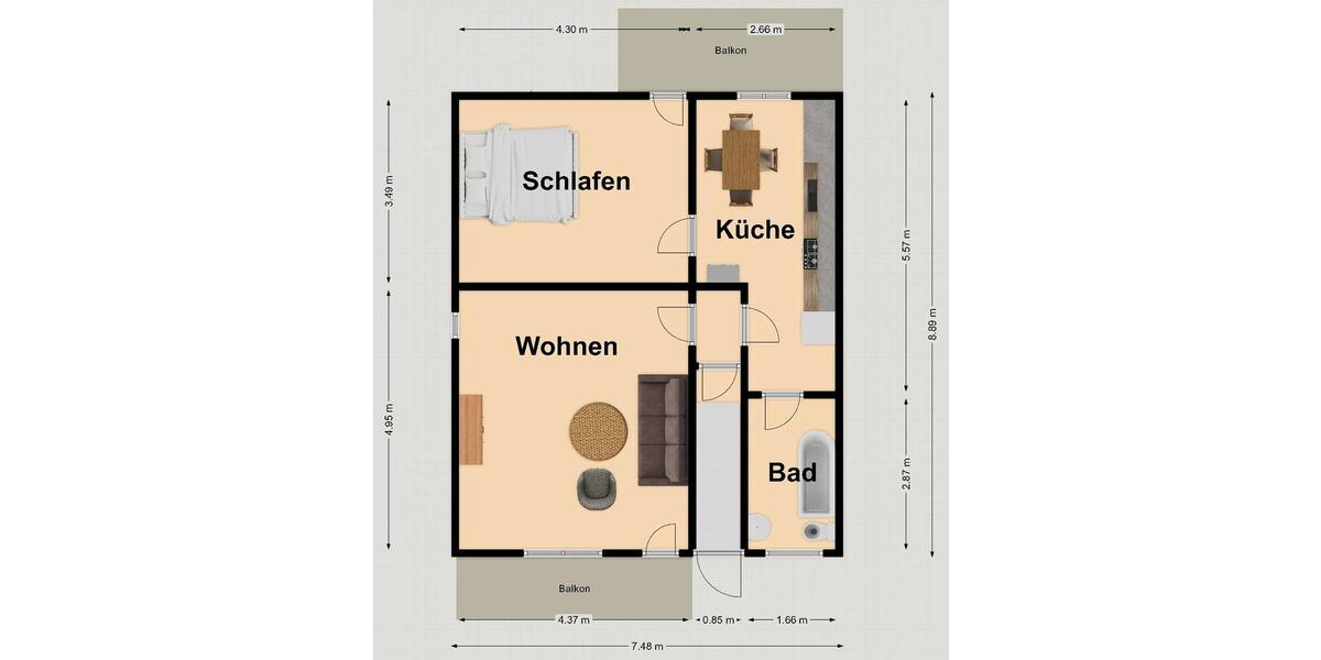 Einfamilienhaus Schönbrunn im Steigerwald - 2 Zimmer, 60 m&sup2;, 600&euro; | Angebot:26628090