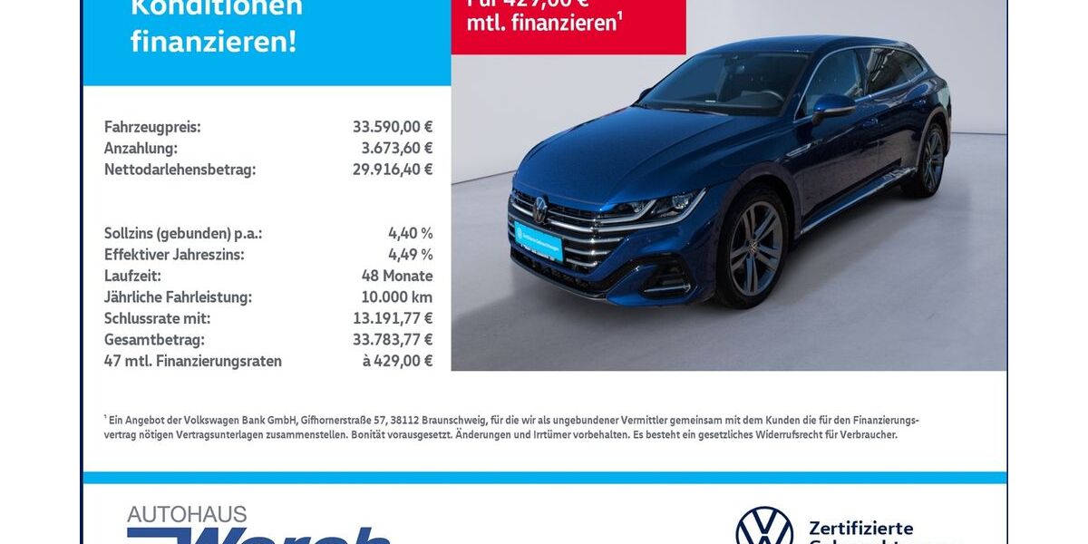 VW Arteon 36.356 km 33.589 &euro; Südharz 06536