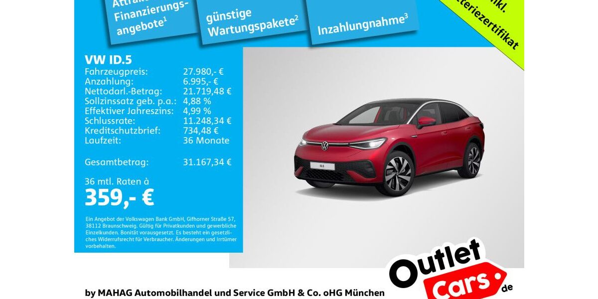 VW ID.5 47.123 km 27.980 &euro; Dachau 85221