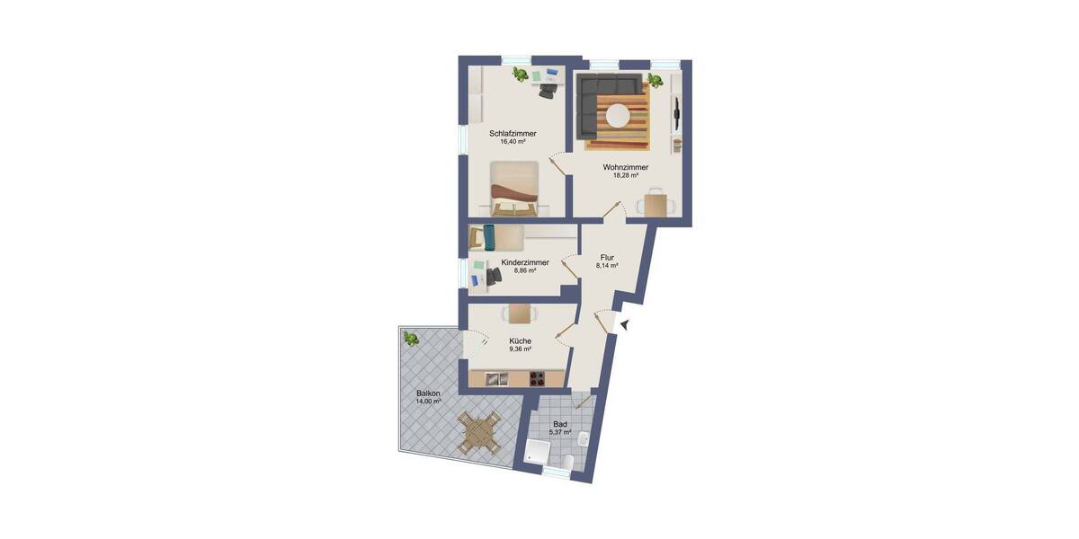 Etagenwohnung Dresden Briesnitz - 3 Zimmer, 75 m&sup2;, 179.452&euro; | Angebot:26858660