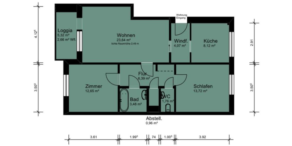 Dachgeschoßwohnung Westerstede - 3 Zimmer, 75 m&sup2;, 900&euro; | Angebot:26023125