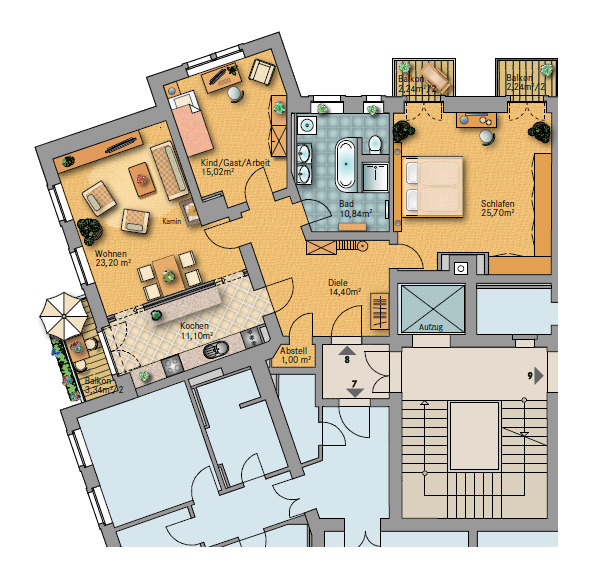 Etagenwohnung Dresden Striesen-Süd - 3 Zimmer, 105 m&sup2;, 449.000&euro; | Angebot:26307472