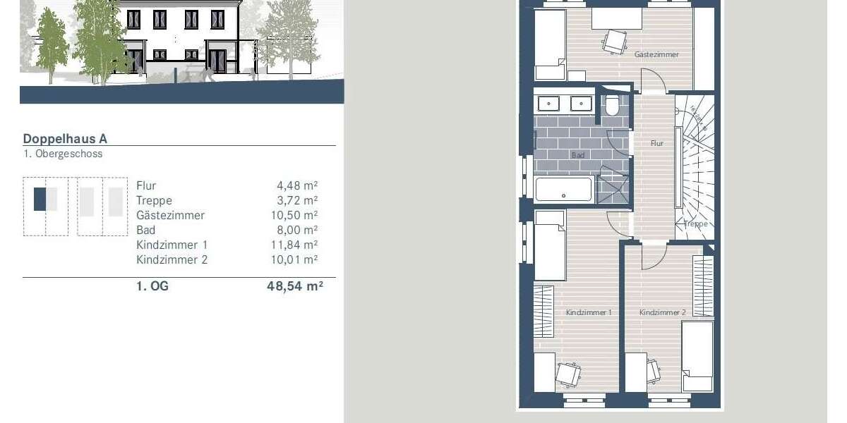 Jetzt 4,3% Rendite + Steuervorteil mit 5% AfA sichern: Doppelhaushälfte stadtnah & im Grünen 5.5 zimmer