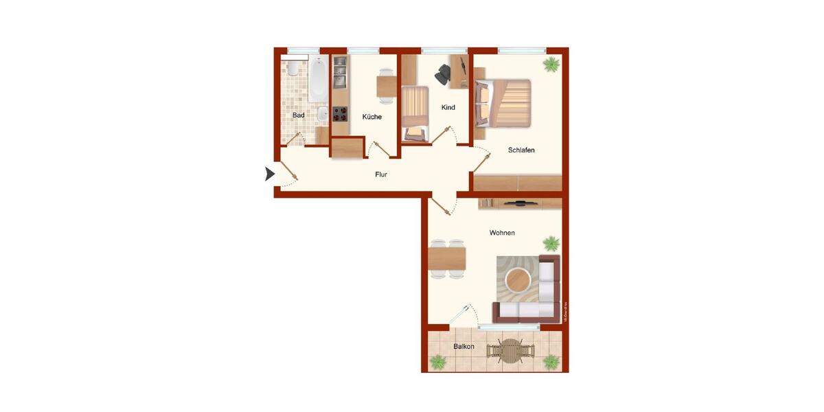 Etagenwohnung Gifhorn - 3 Zimmer, 71 m&sup2;, 199.000&euro; | Angebot:25523558
