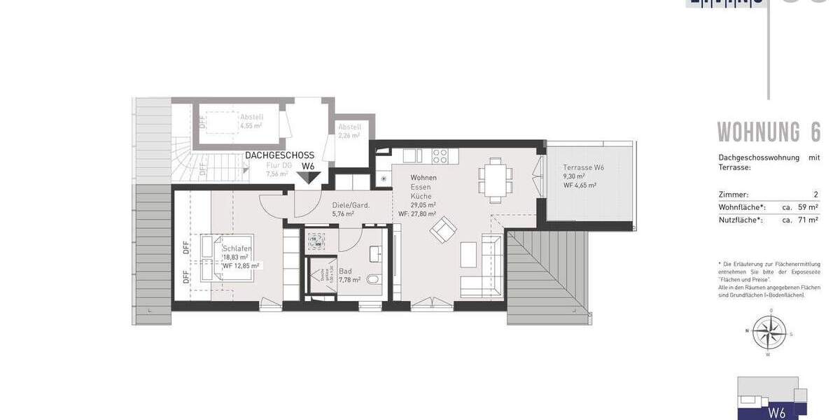 Etagenwohnung Vaterstetten Parsdorf - 2 Zimmer, 59 m&sup2;, 569.000&euro; | Angebot:25727005