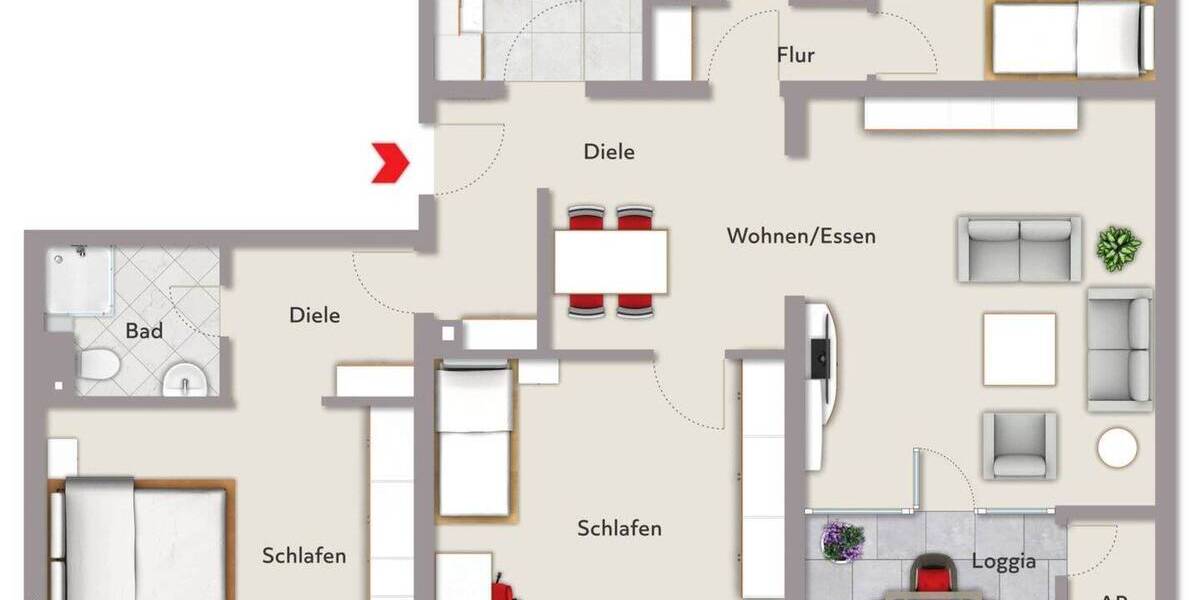 Etagenwohnung Lahr - 4 Zimmer, 105 m&sup2;, 295.000&euro; | Angebot:26259344